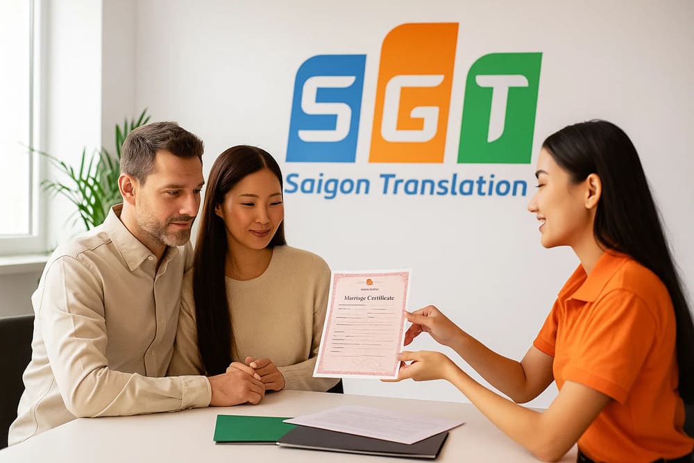 Dịch giấy đăng ký kết hôn tiếng Anh tại Sài Gòn chuyên nghiệp, uy tín với SGT