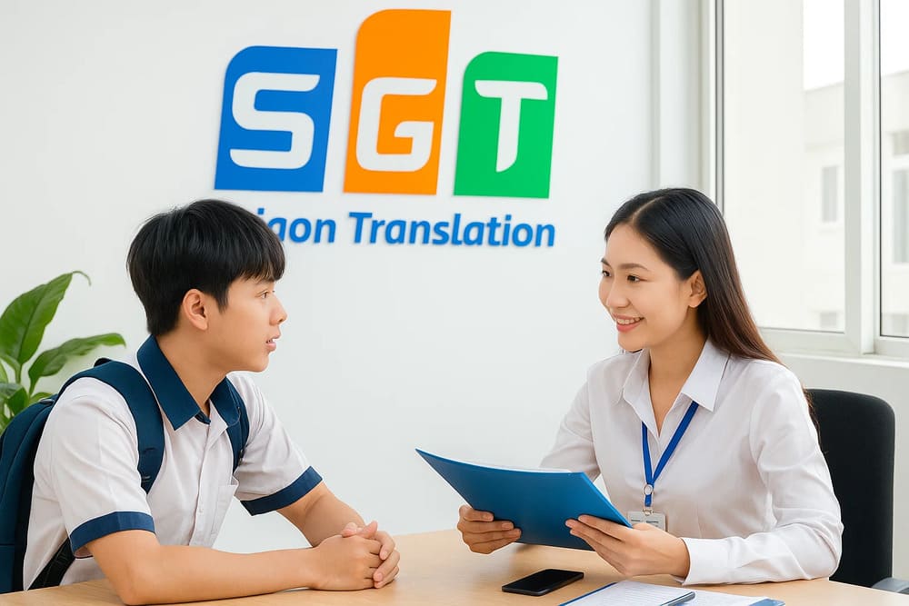 Biên dịch viên tại SGT tư vấn dịch hồ sơ du học tiếng Anh tại Sài Gòn 