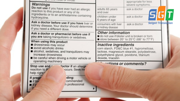 Dịch thuật hướng dẫn sử dụng thuốc nhanh chóng, chính xác tại Dịch thuật Sài Gòn