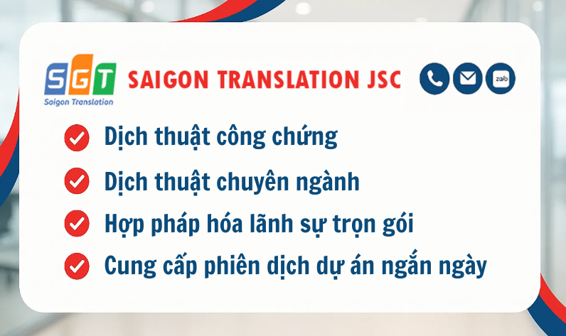 Dịch vụ dịch thuật tại Dịch thuật Sài Gòn