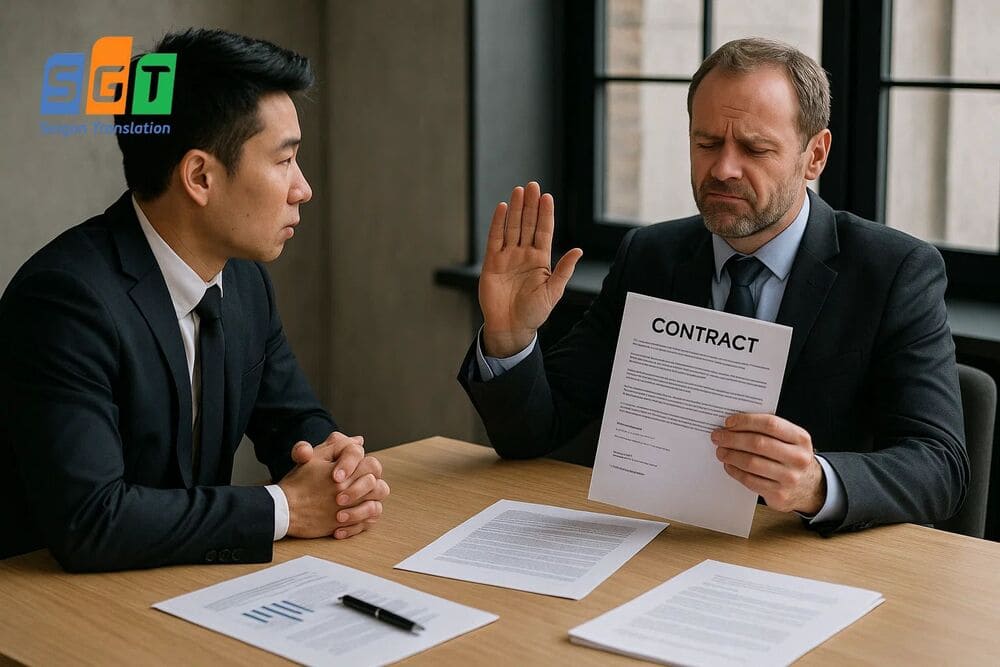 Bản dịch tiếng Đức ko đạt chuẩn khiến hợp đồng bị từ chối