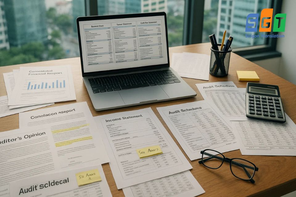 Các loại tài liệu khi dịch báo cáo kiểm toán tiếng Anh tại Sài Gòn