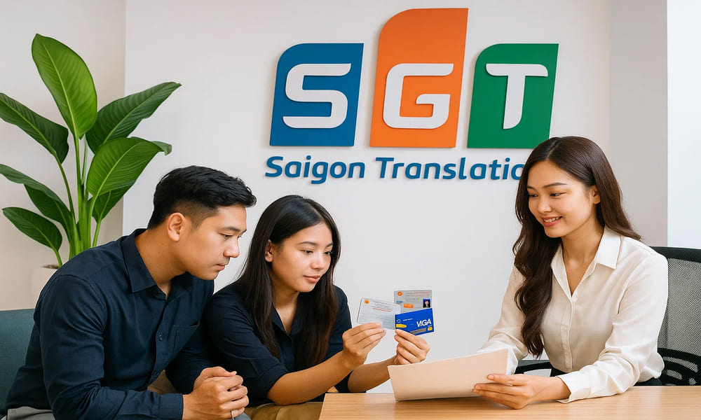 Biên dịch viên SGT tư vấn dịch chứng minh nhân dân cho khách hàng