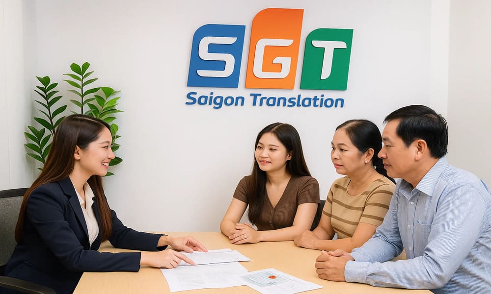 Con gái dịch giấy tờ bảo lãnh định cư tiếng Anh tại Dịch thuật Sài Gòn cho bố mẹ