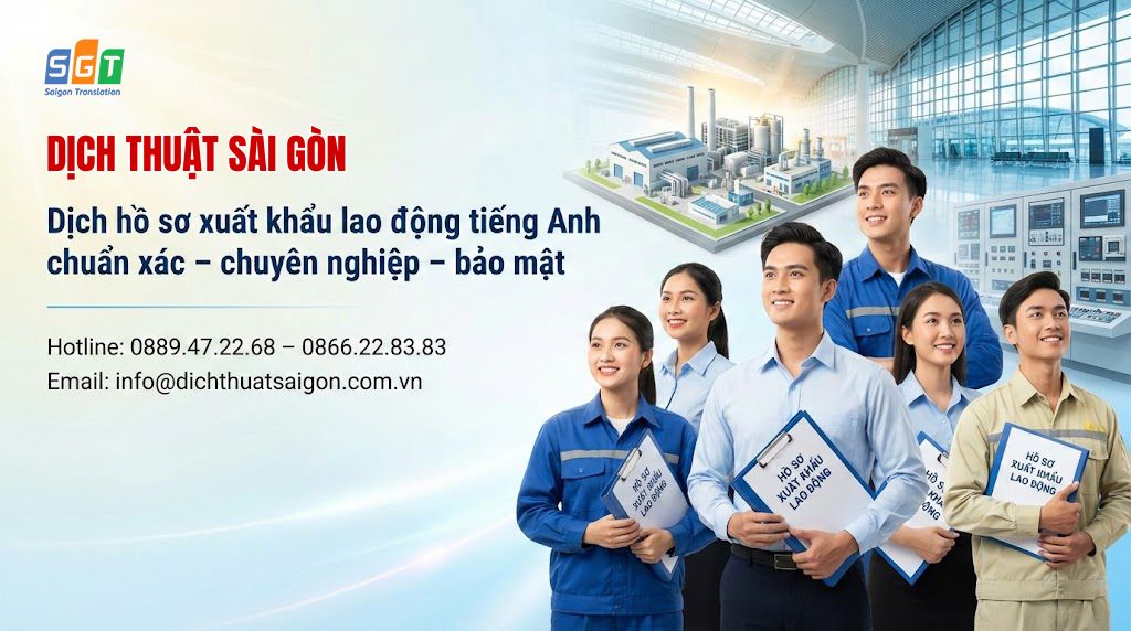 Dịch vụ dịch hồ sơ xuất khẩu lao động tiếng Anh tại Dịch thuật Sài Gòn