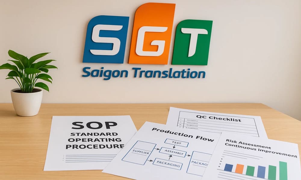 Các tài liệu cần có khi dịch quy trình sản xuất tiếng Anh tại Sài Gòn