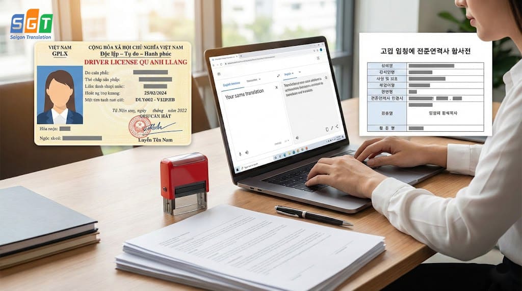 Biên dịch viên dịch bằng lái xe tiếng hàn