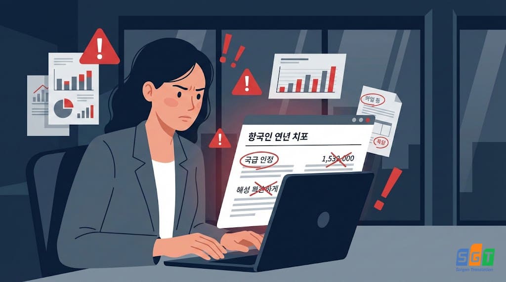 Các lỗi nghiêm trọng khi dịch hồ sơ ngân hàng tiếng Hàn