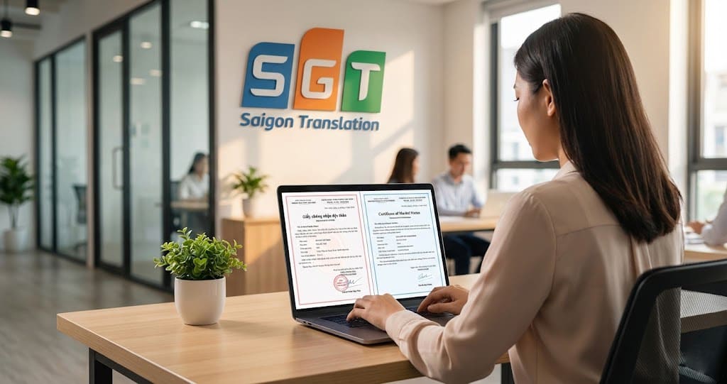 Biên dịch viên SGT dịch giấy chứng nhận độc thân tiếng Anh 