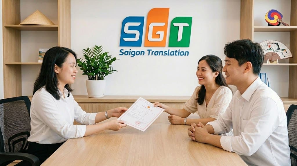 Dịch thuật Sài Gòn được khách hàng tin tưởng dịch giấy đăng ký kết hôn tiếng Hàn