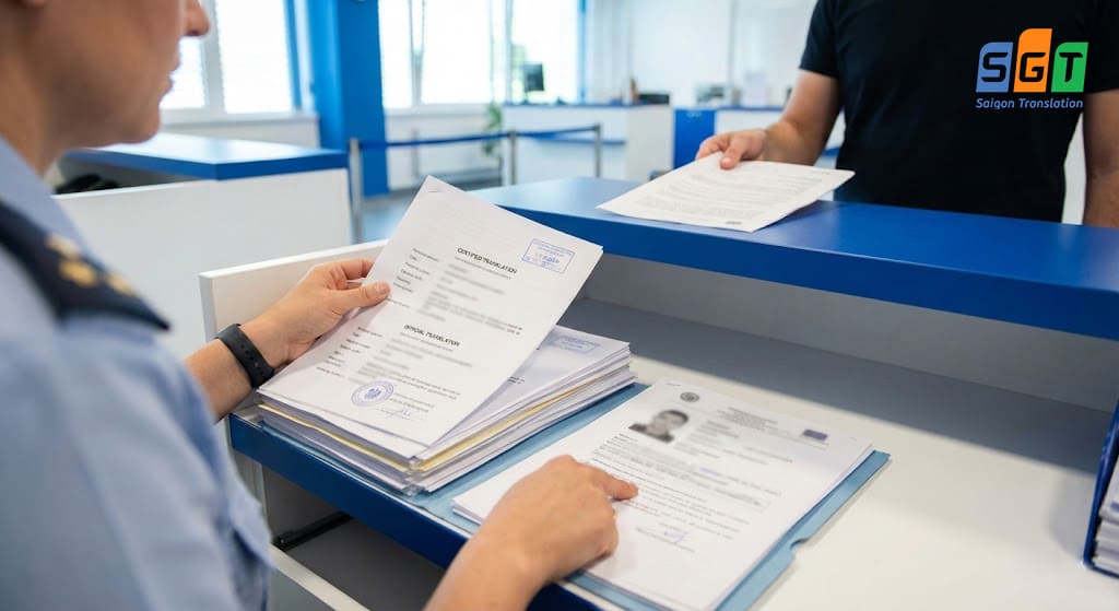 Nộp bản dịch giấy tờ di trú tiếng Anh chuẩn xác cơ quan nước ngoài