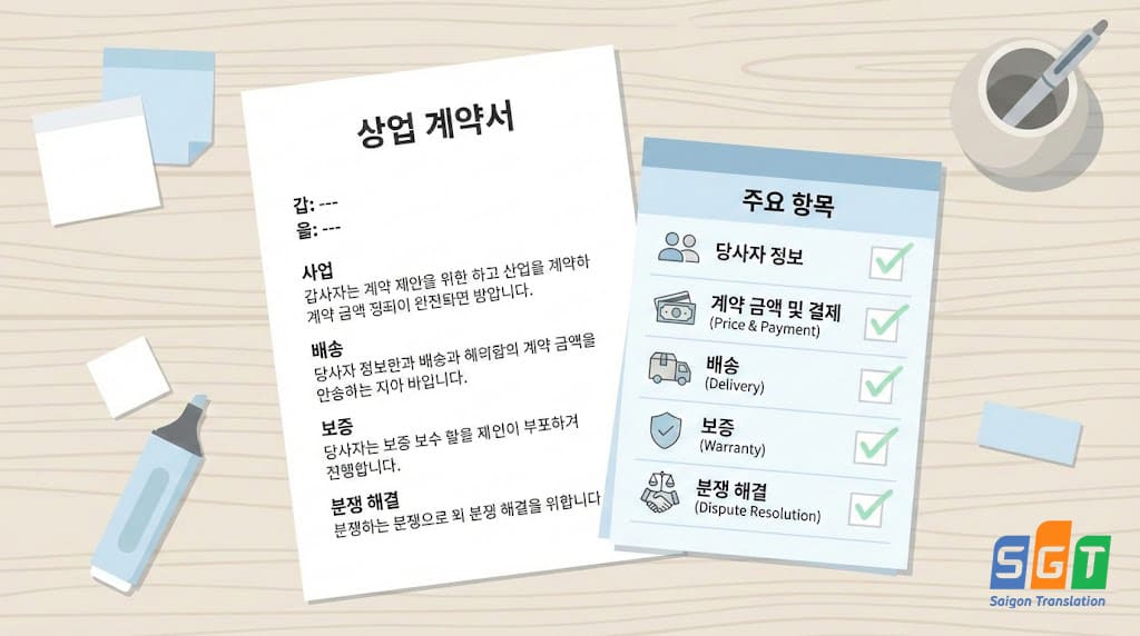 Dịch hợp đồng thương mại tiếng Hàn gồm những nội dung gì?