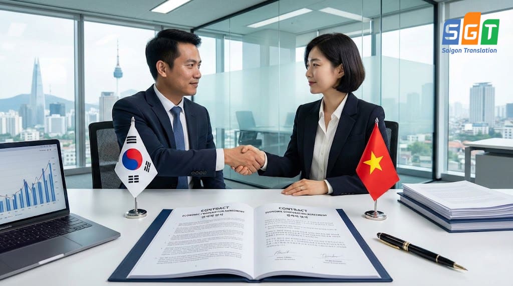 Bản dịch hợp đồng kinh tế tiếng Hàn đạt chuẩn giúp buổi kí kết thành công, thuận lợi