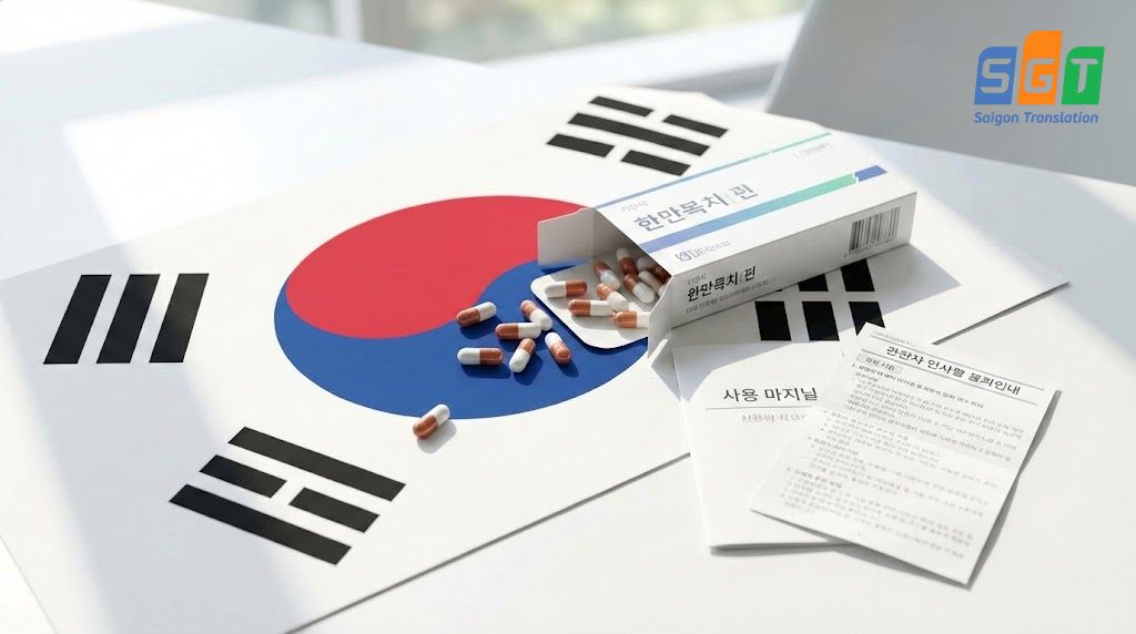 Bản dịch nhãn hiệu thuốc tiếng Hàn chuẩn xác