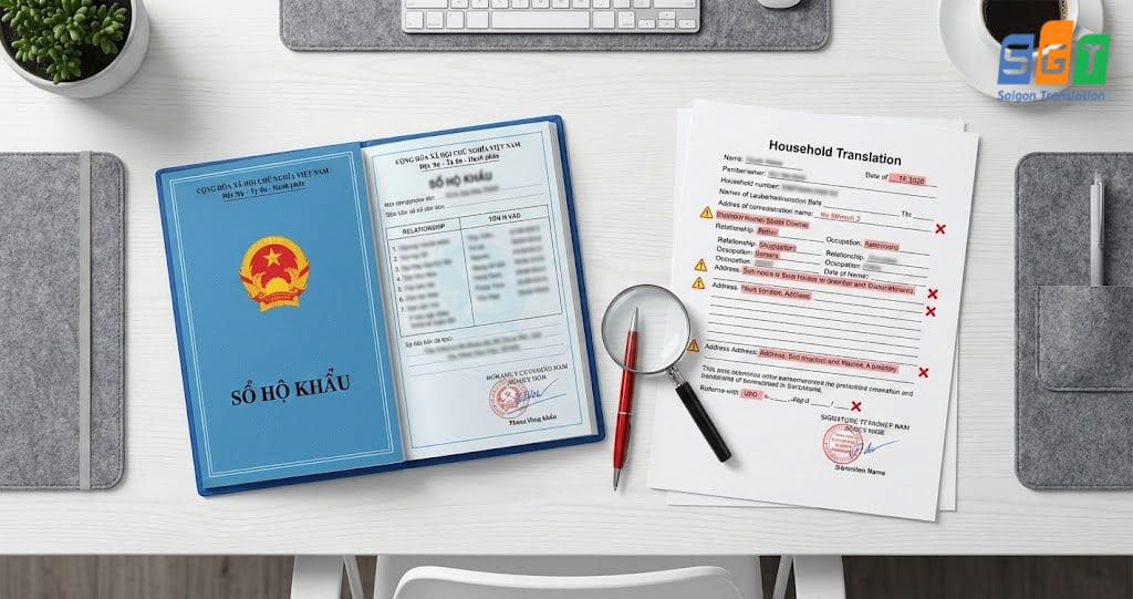 Bản dịch sổ hộ khẩu tiếng Anh kém chất lượng