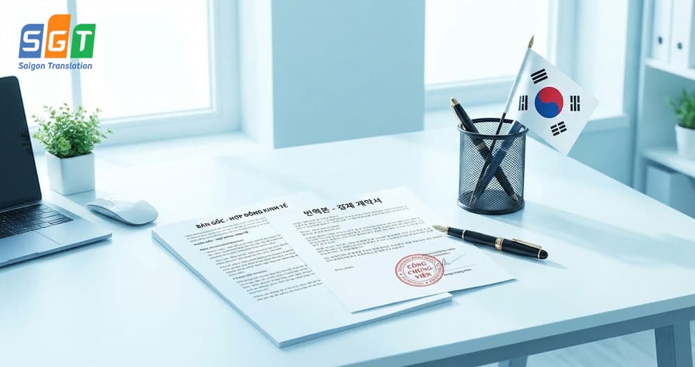 Hợp đồng kinh tế được dịch thuật công chứng tiếng hàn