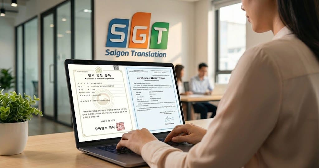 Biên dịch viên SGT dịch thuật tiếng Hàn online cho khách hàng