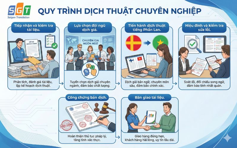 Dịch thuật Sài Gòn cung cấp quy trình dịch thuật tiếng Phần Lan chuyên nghiệp, uy tín