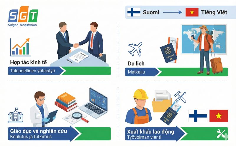 Dịch thuật tiếng Phần Lan đóng vai trò quan trọng trong nhiều trường hợp của đời sống, công việc và học tập