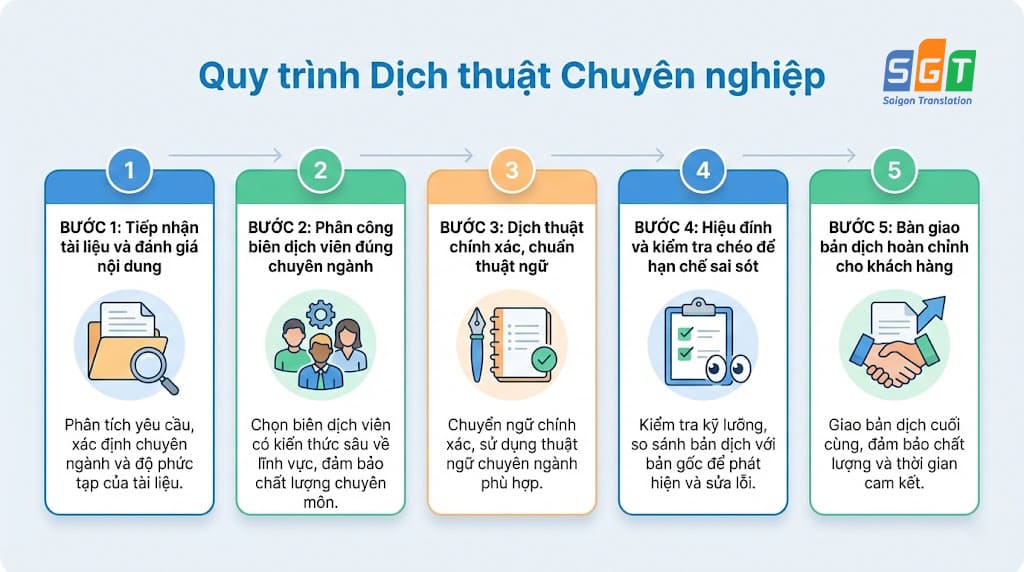 Quy trình dịch bằng cấp tiếng Anh tại Dịch thuật Sài Gòn