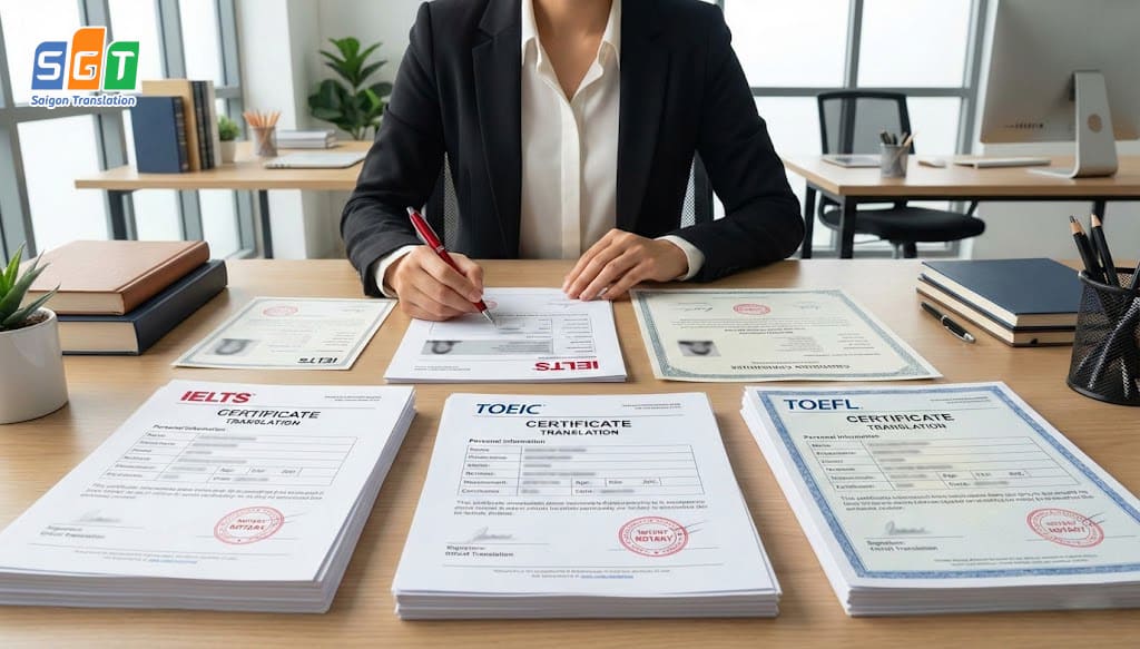 Bản dịch chứng chỉ tiếng Anh công chứng