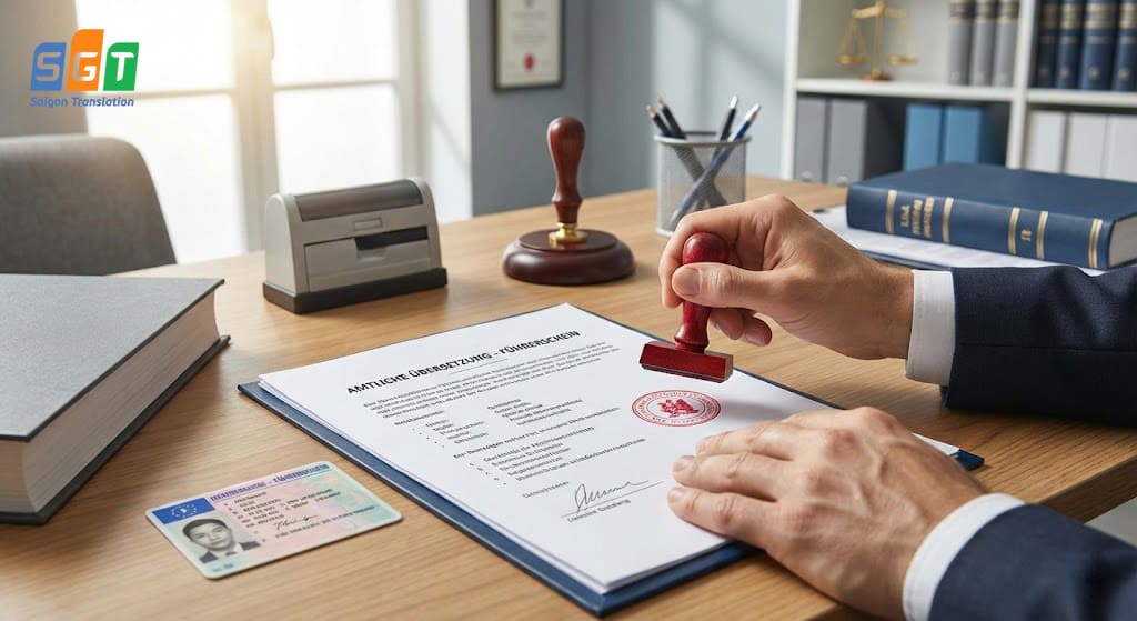 Công chứng bản dịch bằng lái xe tiếng Đức