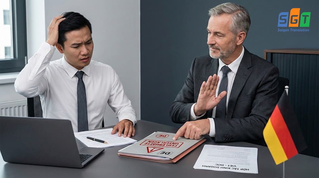 Đối tác Đức từ chối hợp tác vì bản dịch hồ sơ kinh doanh tiếng Đức kem chất lượng