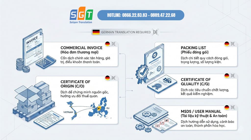 5 loại giấy tờ quan trọng khi dịch hồ sơ hàng hóa tiếng Đức