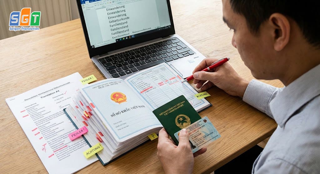Các lỗi khi dịch sổ hộ khẩu tiếng Đức