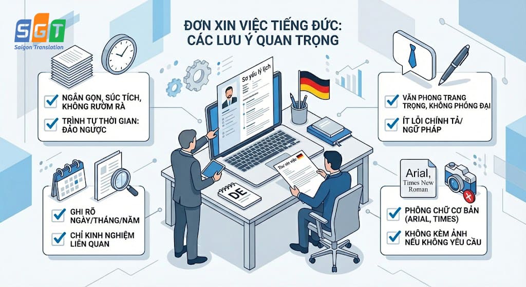 Lưu ý trình bày CV khi dịch hồ sơ xin việc tiếng Đức