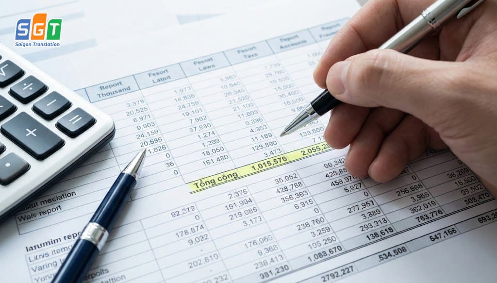 Bản dịch báo cáo thuế tiếng Anh