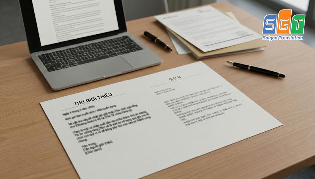 Bản dịch thư giới thiệu tiếng Hàn