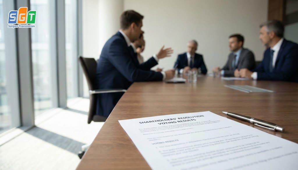 Bản dịch văn bản cổ đông tiếng Anh