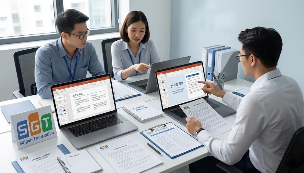 Biên dịch viên Dịch thuật Sài Gòn dịch tài liệu đào tạo sang tiếng Hàn