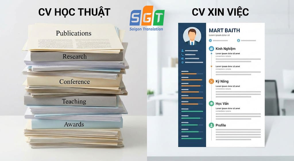 So sánh CV học thuật và CV xin việc thông thường