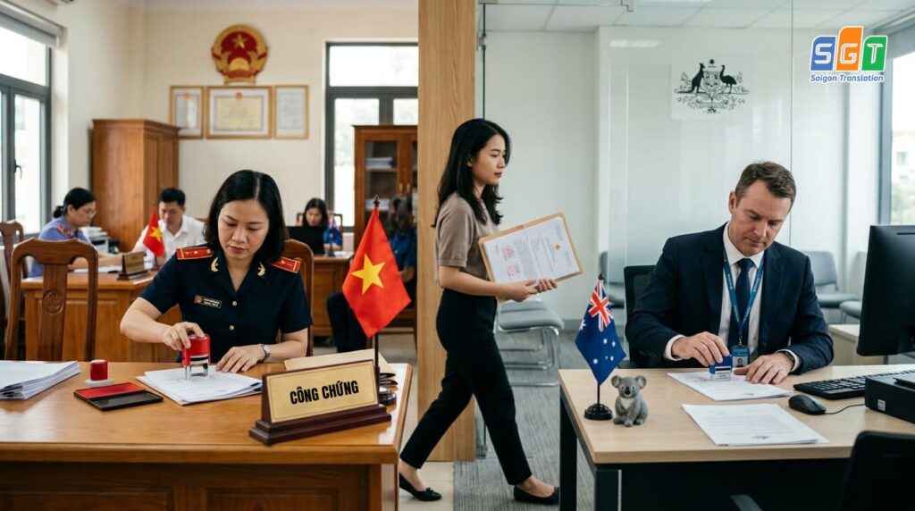 Quá trình chứng nhận và hợp pháp hóa lãnh sự Úc