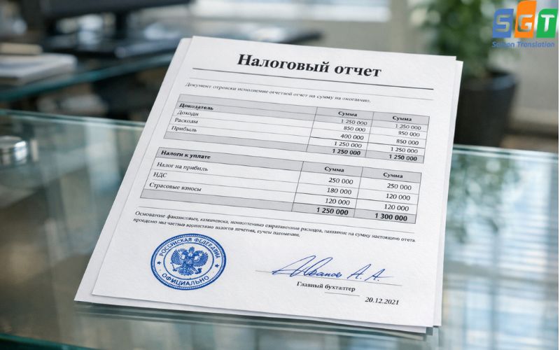 Dịch báo cáo thuế tiếng Nga an toàn và uy tín 