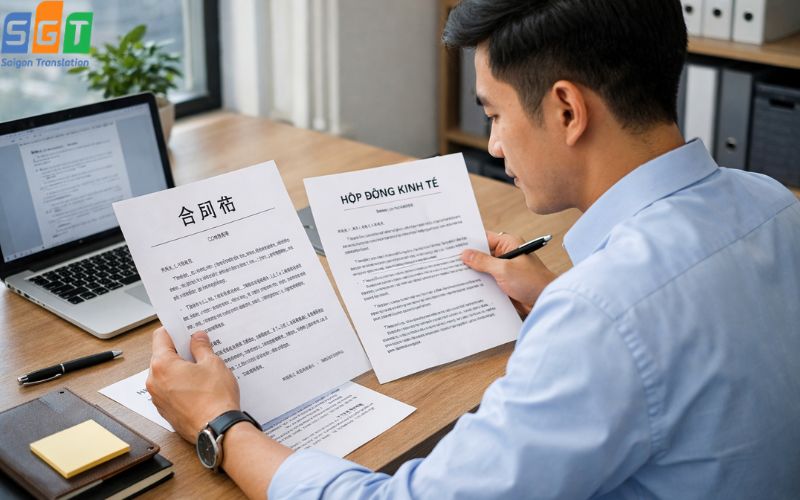 Dịch hợp đồng kinh tế tiếng Trung tại Sài Gòn 