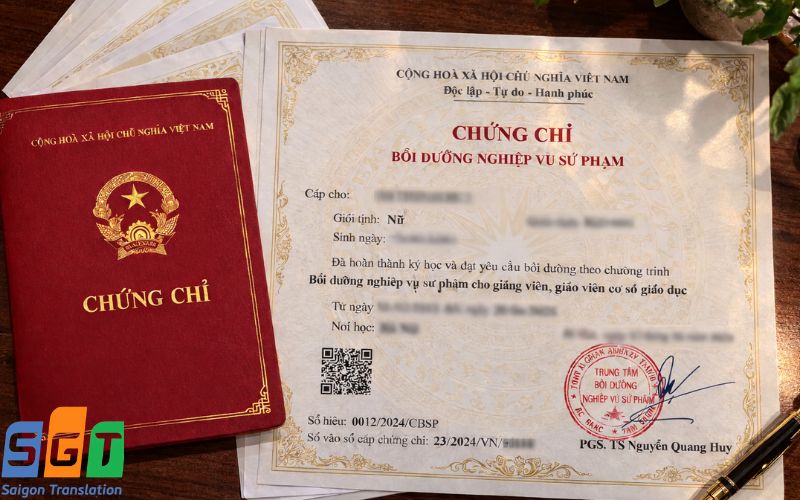 Dịch thuật chứng chỉ chuyên nghiệp, nhanh chóng 