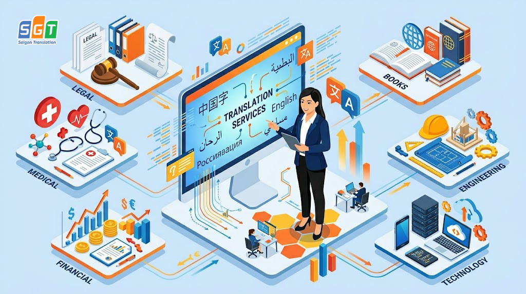 Các lĩnh vực dịch thuật chuyên ngành tại Dịch thuật Sài Gòn