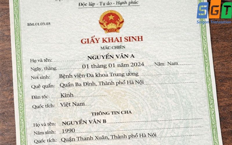 Dịch thuật giấy khai sinh chuyên nghiệp, nhanh chóng 