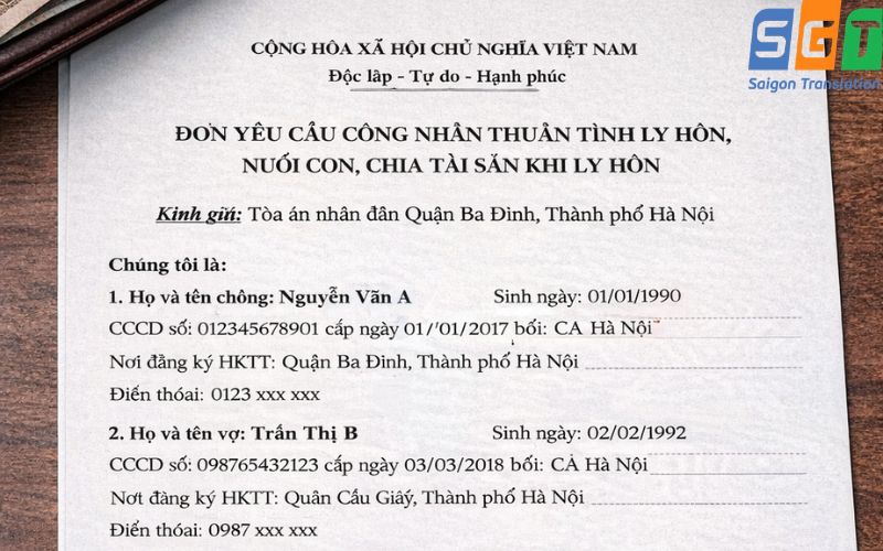 Dịch thuật giấy ly hôn chuyên nghiệp, nhanh chóng 