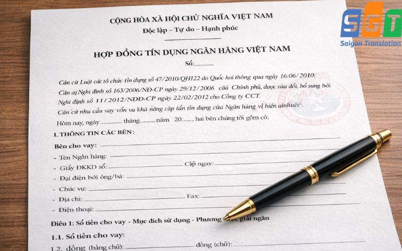 Dịch hợp đồng tín dụng chuyên nghiệp, uy tín
