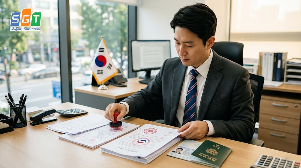 Hồ sơ được chứng nhận tại cơ quan lãnh sự Hàn Quốc