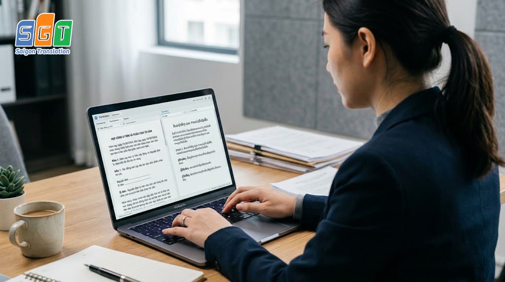 Biên dịch viên SGT dịch giấy ly hôn tiếng Lào