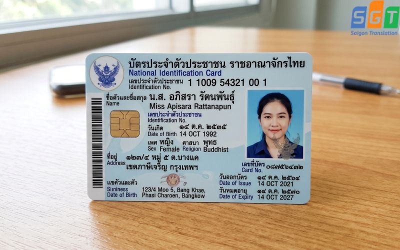 Dịch chứng minh nhân dân tiếng Thái đa dạng 
