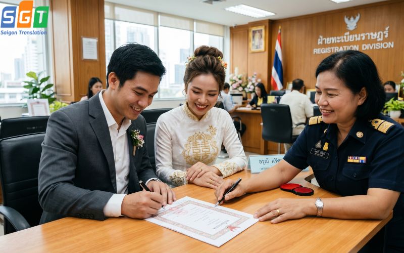 Dịch giấy đăng ký kết hôn tiếng Thái chuyên nghiệp 
