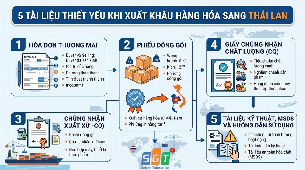 Dịch hồ sơ hàng hóa tiếng Thái uy tín 