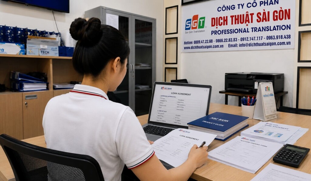 Chuyên viên SGT dịch hồ sơ ngân hàng tiếng Lào
