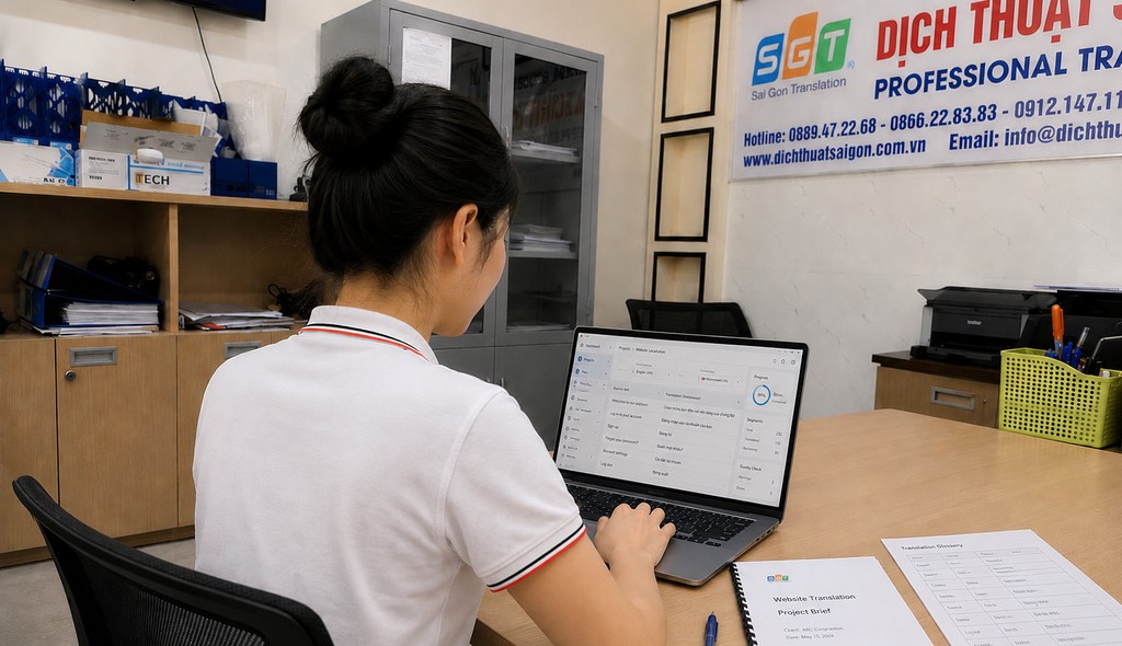 Chuyên viên SGT dịch thuật website sang tiếng Lào